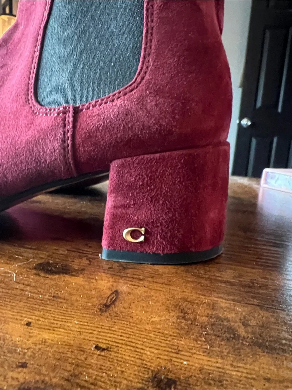 Coach Burgundy Suede Bootie